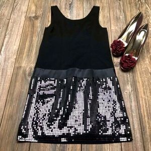 NWT LOFT Little Black Sequin Dress.